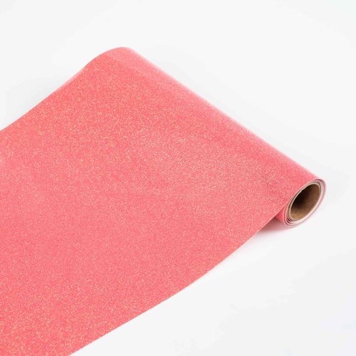Stahls' HTV Heat Transfer Vinyl CAD-Cut Glitter Flake for Cotton, Polyester, Tri-Blends Lab-Tested for 50+ Washes, Compatible with All Cutters. Easy to Cut & Weed, Iron on Vinyl (Rainbow Coral)