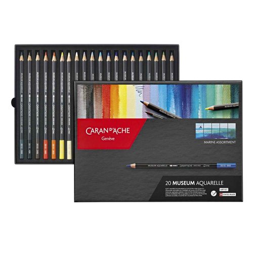 Caran D'ache Museum Aquarelle Pencil Sets Marine set of 20 colours (3510.920)