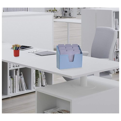Acrimet Horizontal Triple File Folder Holder Organizer (Solid Blue Color)