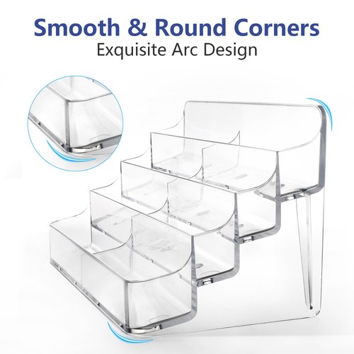 zavekia 4 Pack Business Card Holder, 8 Pocket Acrylic Business Card Holder for Desk
