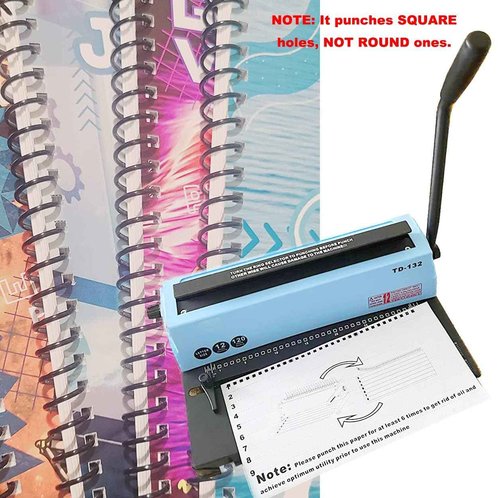 Manual Binding Machine Spiral Coil Binder, Spiral Binding Machine, Mefape Coil Binding Machine, Punching Max to 12 Sheets/Binding Max to 120 Sheets (TD-132)