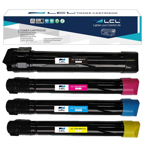 LCL 7830 7525 Toner Cartridge High Yield Replacement for Xerox WorkCentre 7830 7835 7845 7855 7525 7530 7535 7545 7556 Compatible 006R01513 006R01514 006R01515 006R01516 Toner (KCMY)