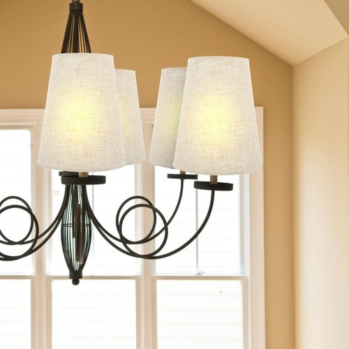 Cabilock Small Table Lamp Shades: Beige Farbic Lampshade Linen Hand Crafted - Decorative Modern Lamp Cover for Wall Bedside Floor Chandelier (Heightened Style)