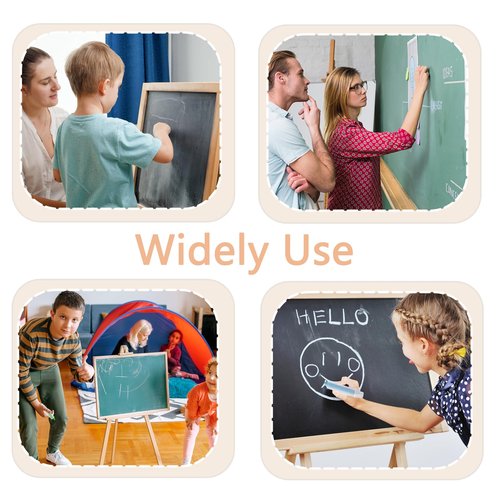 Kuihaazi 48Pcs Dustless Chalk Set with Chalkboard Eraser,Washable Chalk With Holder,Colored Chalkboard Chalk Drawing Chalks for Blackboard Writing