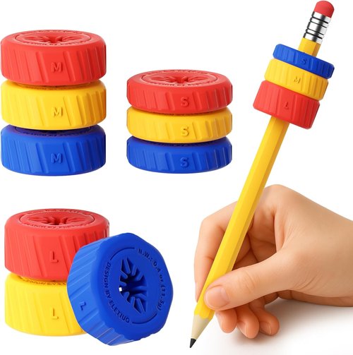 Skiennix Adjustable Pencil Weights - Textured Silicone Handwriting Aid for Kids & Adults | 9-Pack, 0.5-2.1oz