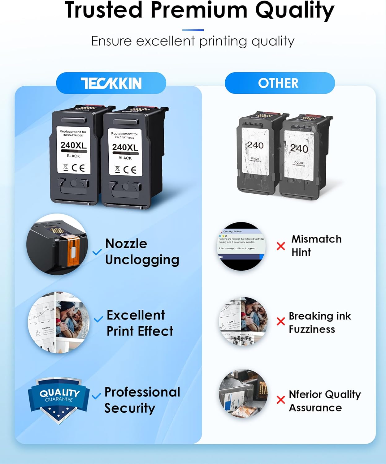 PG-240XL/CL-241XL Ink Cartridges Replacement for Canon 240XL 241XL Combo Pack 240 241 Printer Ink for PIXMA MG3620 MG3600 TS5120 TS5100 MG3220 MG3520 MG2120 MX472 (1 Black, 1 Tri-Color)