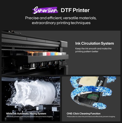 DTF Printer L1800 Printer Machine 13in with Safety Software and Roll Feeder, Advanced Ink System, Direct to Film High-Speed Printing for T-shirts, Hats, Garments, Hoodies, A3 DTF Bundle for Beignners