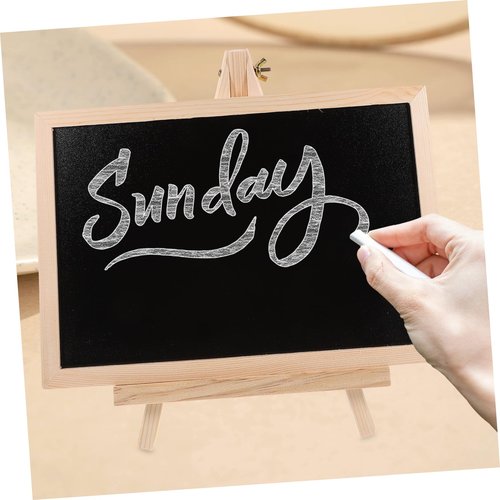Holibanna Standing Chalkboard Sign with Wood Base Versatile Message Board for Home Bar and Events Easy to Clean Lightweight for Displaying Menus Prices and Daily