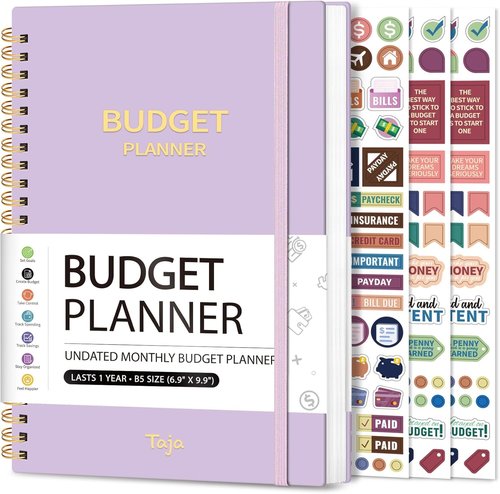 Budget Planner - Undated Monthly Expense Tracker & Bill Organizer | Finance Notebook in Lavender