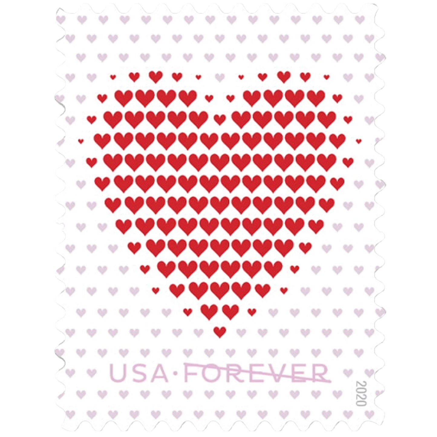 Made of Hearts Sheet of 20 Forever First Class Postage Stamps Wedding Celebration Love Valentines (1 Sheet of 20)