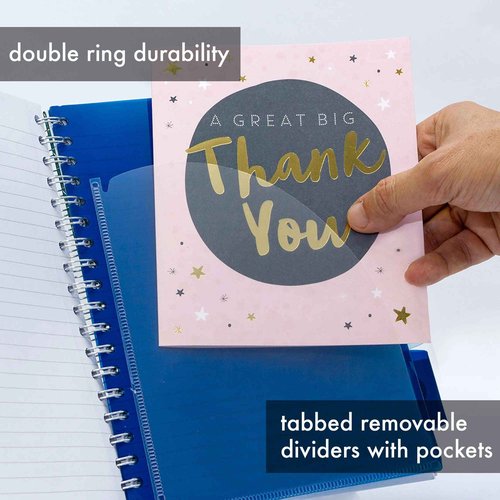 Pukka Pad 5 Subject Spiral Notebook 3-Pack - 200 Pages, 100 Sheets of 80GSM Paper with Repositionable Dividers & Perforated Edges for Office Planning & Organization - US Letter 8.5 X 11, Blue Vision