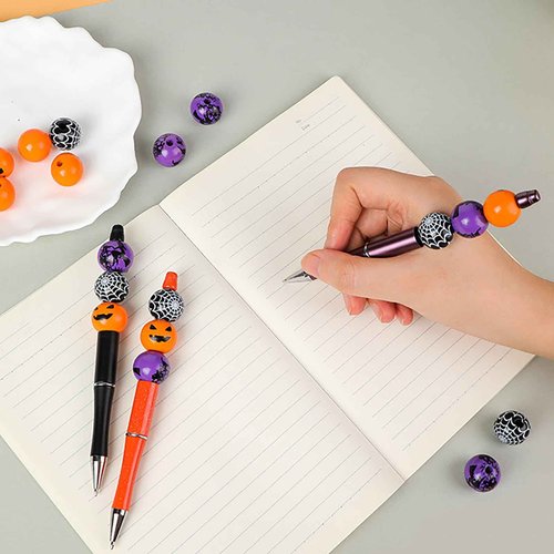 Fancemot 132 Pcs 66 Colors Beadable Pens, DIY Beadable Pens Bulk, Solid Beaded Pens, Gradation Bead Pens, DIY Pen for Kids Teens Students School Office Supplies