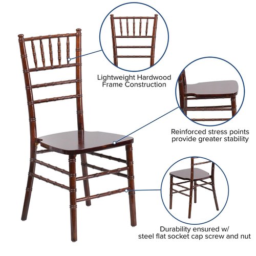 Flash Furniture 2 Pack HERCULES Series Fruitwood Chiavari Chair