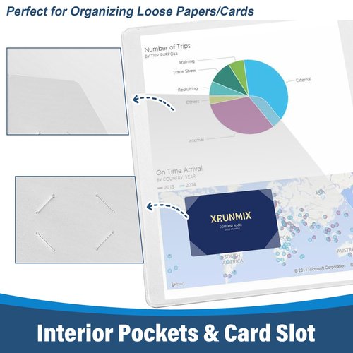 1.5-Inch 3-Ring Binder with Pockets, 1-1/2’’ Premium View Binders with Three Ring Binders Holds up to 325 Sheets US Letter Size, Bulk Pack of 6, Perfect for Home, Office, and School (1.5-inch) White