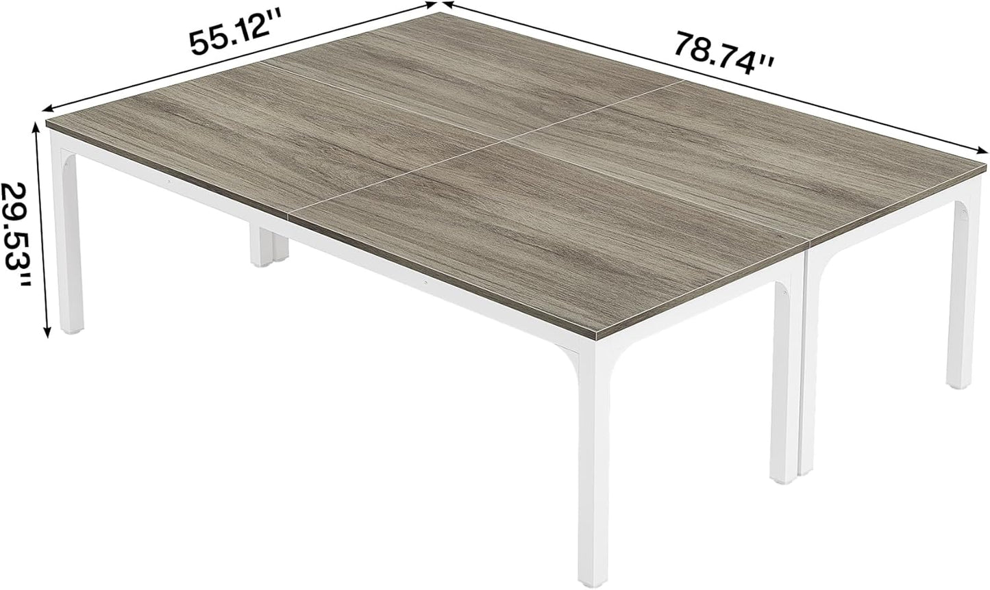 Tribesigns 13 FT Conference Room Table - Modern Oak Meeting Desk for Boardroom | 78.74" W x 27.56" D
