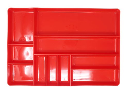 JSP Manufacturing Black & Red Stackable Lightweight 10 Compartment Organizer Tray Kit