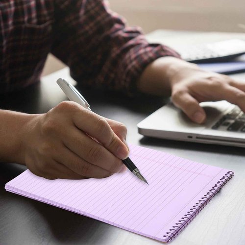 Humyoun 25 Pack Pastel Colored Legal Pads Top Bound Spiral Notebook College Ruled Steno Pads 8.5 x 11, 5 x 8 Inch Hard Cardboard Paper Notepad for Office School (8x11 Inch)