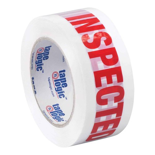 Tape Logic 2 Inch x 110 Yards Pre-Printed Packing Tape, "Inspected", 2.2 Mil Thick, Red/White, 6 Pack, for Packaging, Shipping, Moving, Home and Office