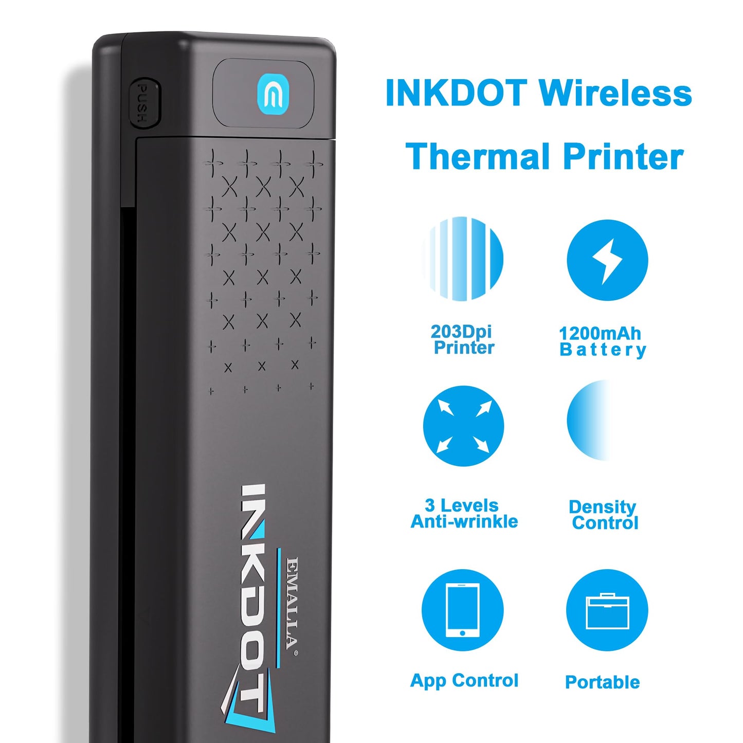 Emalla INKDOT Tattoo Stencil Printer, Bluetooth Thermal Printer Machine 203DPI High-Res Wireless Transfer Tattoo Machine Smart App Protable for Artists, iOS and Windows Tattoo Supplies