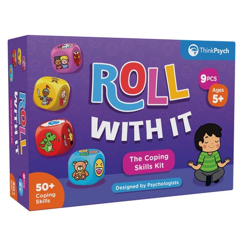 ThinkPsych Roll with It - CBT Coping Skills Kit - Anger Management - Stress Relief - Social Emotional Learning Toys & Anxiety Relief Tools for Kids - Ages 5-12 - Play Therapy & Calm Down Kit
