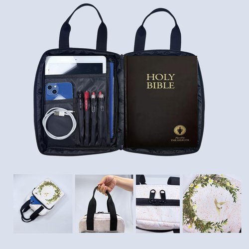 ufscnrsa Bible Bags for Women, Bible Cover Carrying Pouch, Bible Cases Gifts, Mothers Day Christian Gifts for Women, bible book cover, Bible Study Accessories