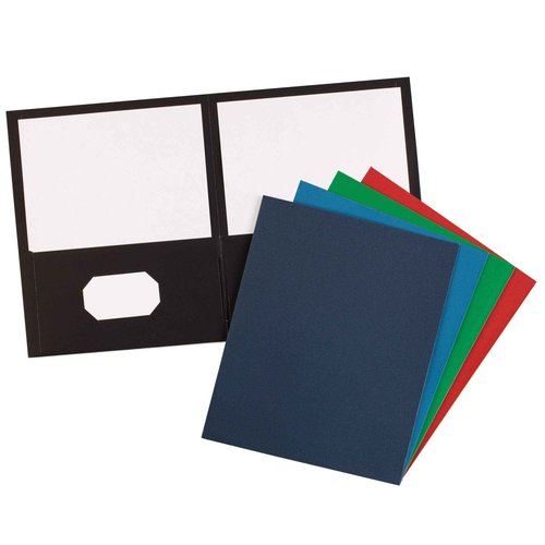 Avery Two Pocket Folders, Holds up to 40 Sheets, Business Card Slot, Case Pack of 125 Assorted Folders (47993)