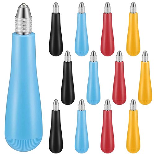 CraftyDream 12 Pack Craft Linoleum Cutter Kit Linoleum Cutter Handles Carving Tools Craft Linocut Tools for Lino Printmaking Carving, Handles Only