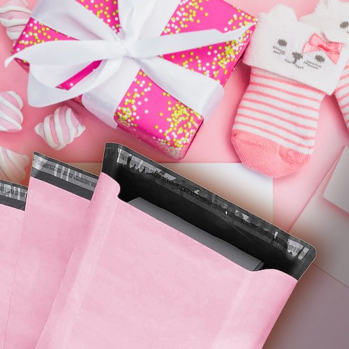 Yens Poly Mailers 6X9 200 Pack Light Pink,Strong Self Seal Adhesive Shipping Envelopes Waterproof for Shipping, Mailing, Packaging M1