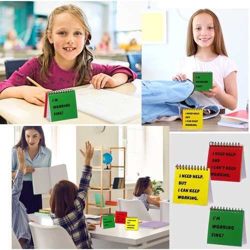 Jutom 30 Pcs I Need Help Mini Flip Chart for Teacher Need Classroom Management Tools Teacher Incentives Self Assessment Cards for Kids Toddlers Students Behavior School Supplies