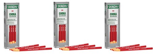 Dixon 00079 China Markers, Red, 12 per Pack, 3 Pack (36 Markers Total)