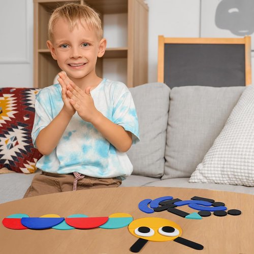 LiKee Wooden Shape Puzzles - 36 Blocks & 60 Patterns for Montessori Learning | Educational Toys for Ages 3+