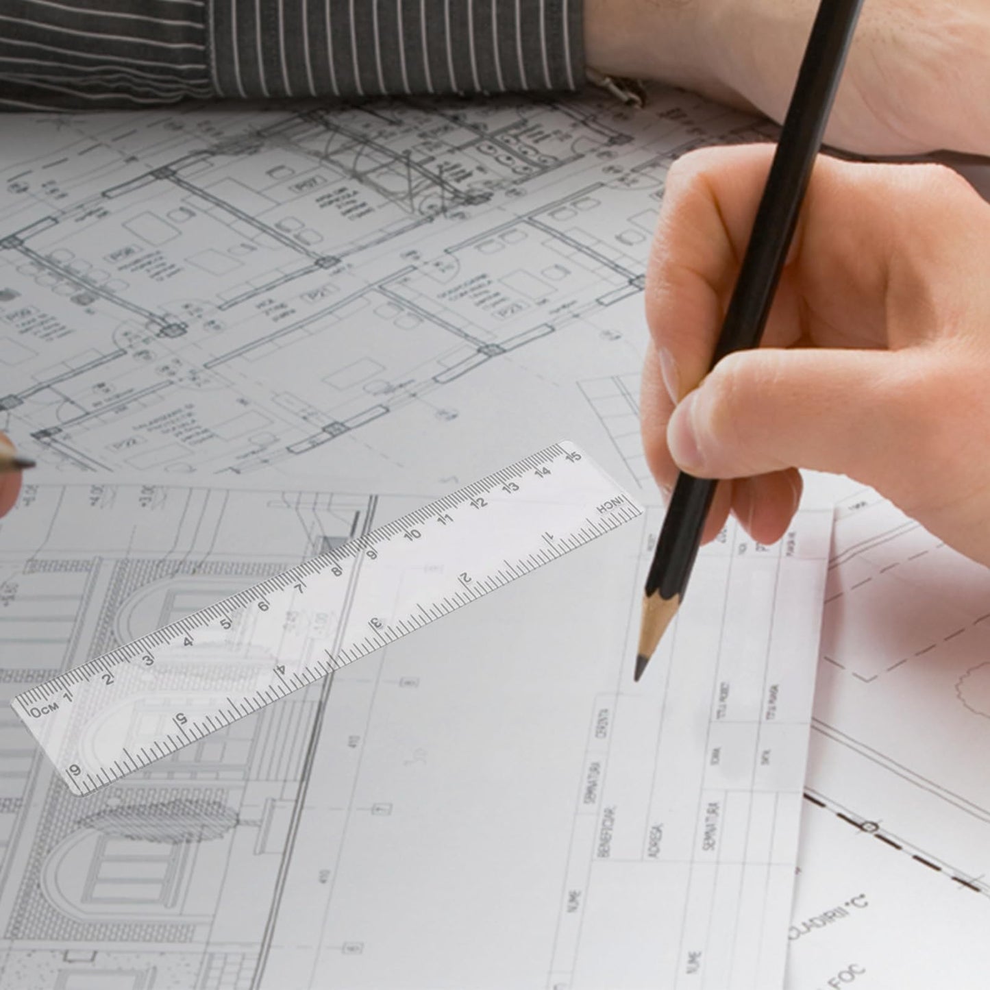Ruler 12 Inch,12 and 6 Inch Ruler Clear Plastic Rulers with Inches and Centimeters School Office