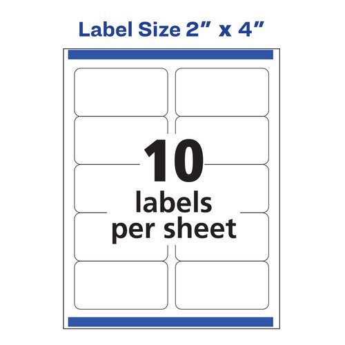 Avery Crystal Clear Address Labels for Laser & Inkjet Printers, 2" x 4", 100 Labels, 5 Packs (6522)