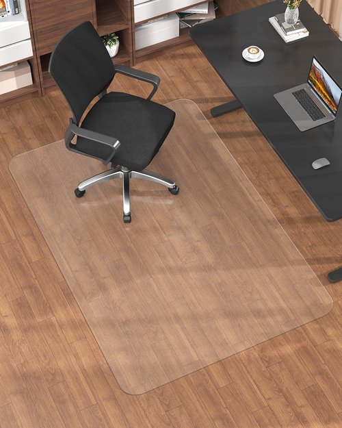 Blvornl Frosted Clear Chair Mat for Hardwood Floor, 32.3"*53" Hard Material Office Chair Mat, Memory Plastic Computer Chair Pad for Rolling Chairs, Desk Floor Rug for Office and Home