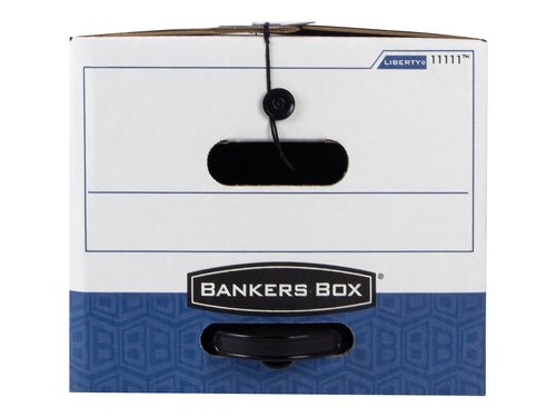 Bankers Box LIBERTY PLUS Heavy-Duty Storage Boxes, FastFold, String and Button, Letter, Case of 12 (11111)