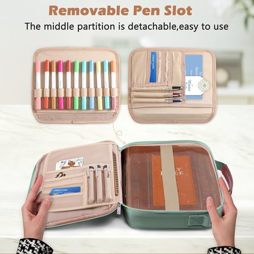 Aplufine Bible Cover - Medium Bible Case with Shoulder Strap & Detachable Pen Loops - Ideal Gift for Men & Women