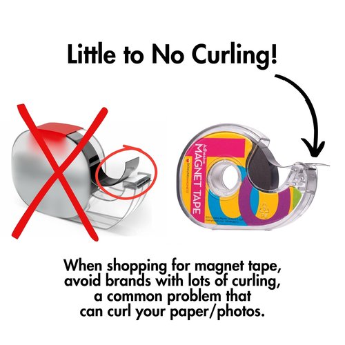 Dowling Magnets Adhesive Magnet Tape, 1 roll (25 ft x .75 in) in Dispenser, Thin Dark Gray, for Paper and Photos. Item 735001