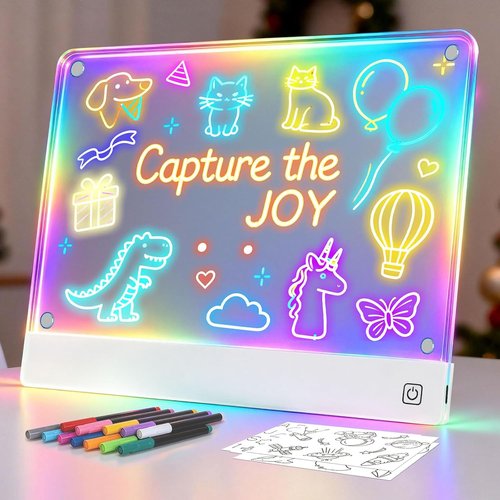 Lumi Board - Rechargeable LED Drawing Board for Kids | 7 Colors, Magnetic, Light-Up Acrylic Gift