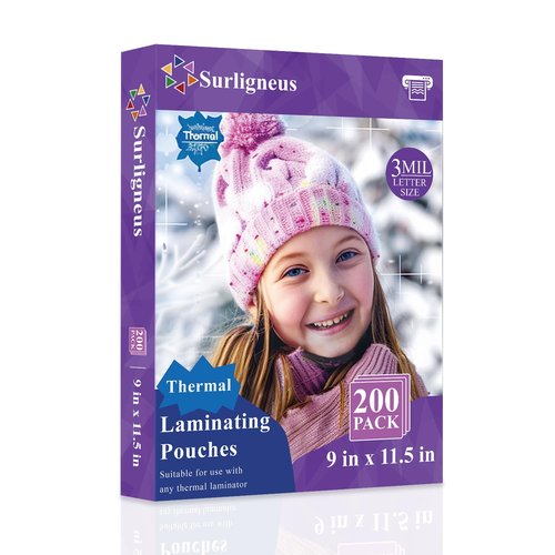Laminating Sheets 8.5 x 11, 200 Pack Thermal Laminating Pouches 3 mil, Clear Thermal Laminating Plastic Paper Laminator Sheets, Clear Laminate Sheets Fits Letter Size 8.9" x 11.4"Classroom Must Haves.