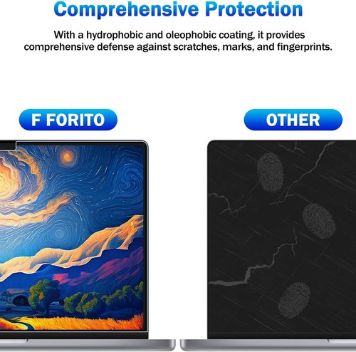 F FORITO Anti Blue Light Laptop Screen Protector - 2-Pack for 2021-2026 MacBook Pro 14" | Eye Protection & Anti-Glare