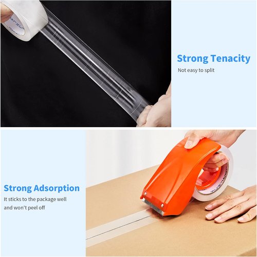 JARLINK Heavy Duty Clear Packing Tape - Stronger 2.8mil Thickness, 1.88" Wide, 12 Rolls, 720 Yards Total