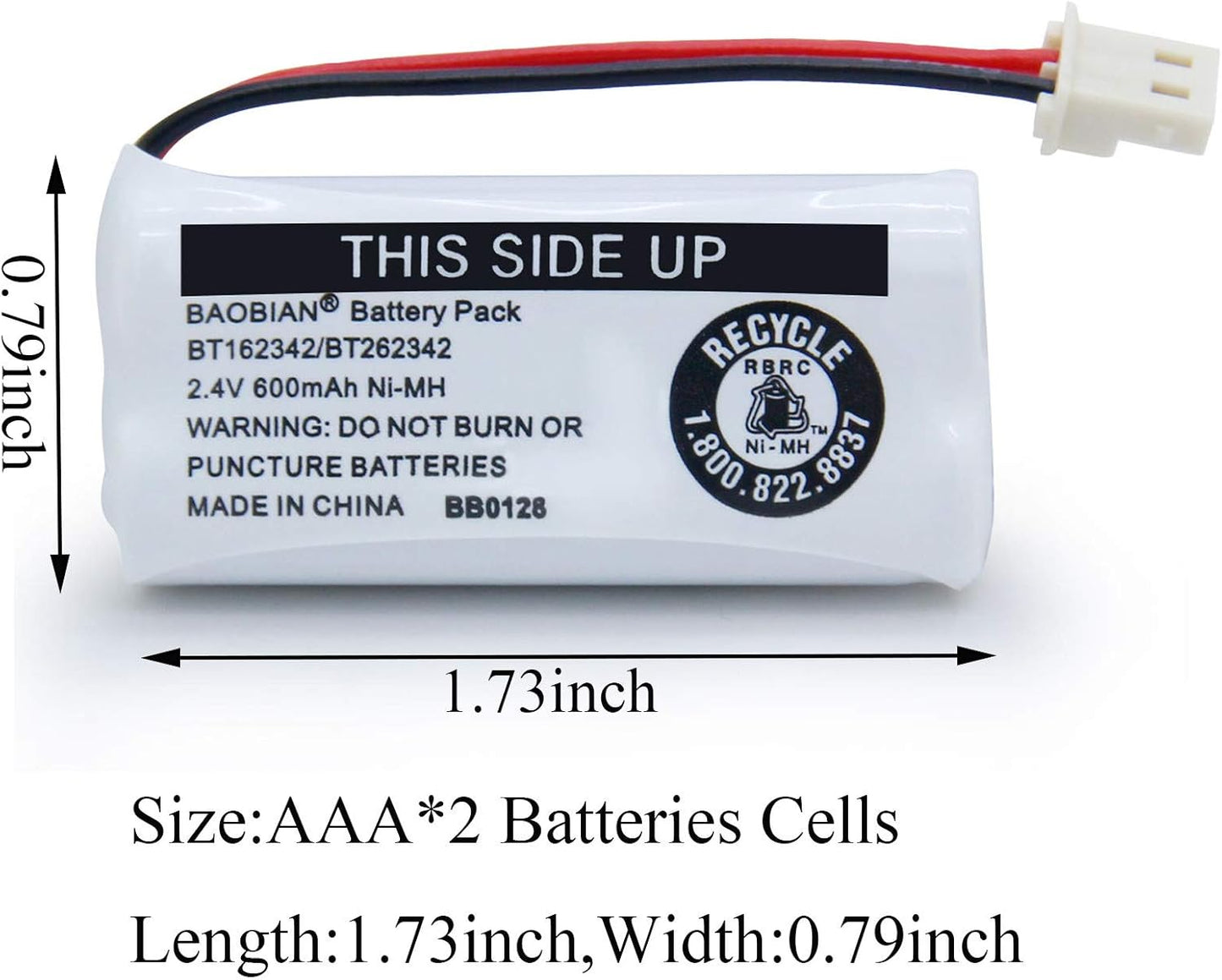 VTech BT162342 Battery - Compatible with CS6114, CS6419, CS6719 | Pack of 2 for Reliable Power