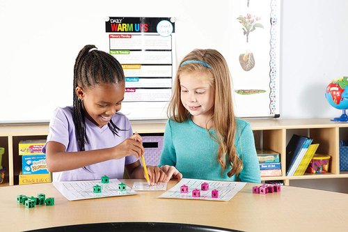 hand2mind Snap Cubes - Colorful Math Linking Cubes for Kids | Set of 100 Plastic Counting Blocks