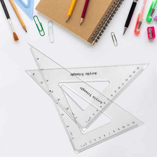Coopay Triangle Ruler Set - Large 30/60 & 45/90 Degree Hollow Design for Precision Drawing
