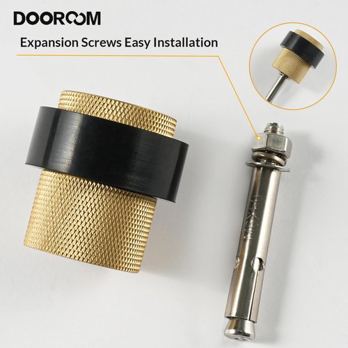 DOOROOM 1-1/2 Inch Length 1-3/5 Height Magnetic Door Stopper Heavy Duty Magnetic Door Catch Door Holder Brass Wall and Floor Mounted Hardware Quite Doorstop Keep Door Open, 4 Pack, Matt Black