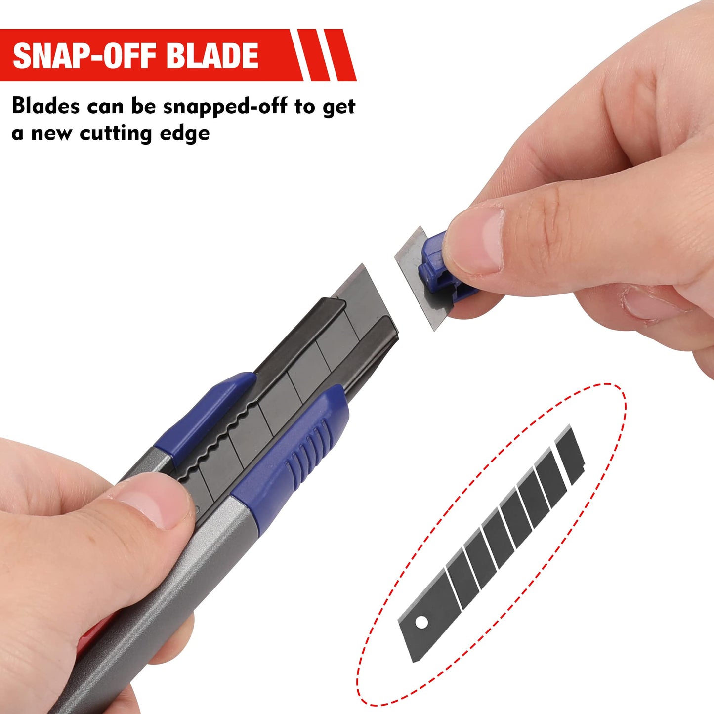 WORKPRO 18mm Retractable Utility Knife with 10-Piece SK5 Blades