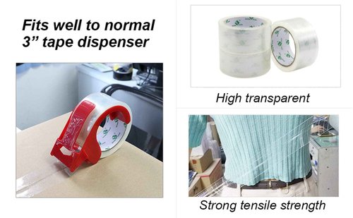 BOMEI PACK 36Rolls Clear Packing Tape with Dispenser, Shipping Tape Refills for Moving and Packaging, 2.4Mil 1.88 Inch x 60 Yard