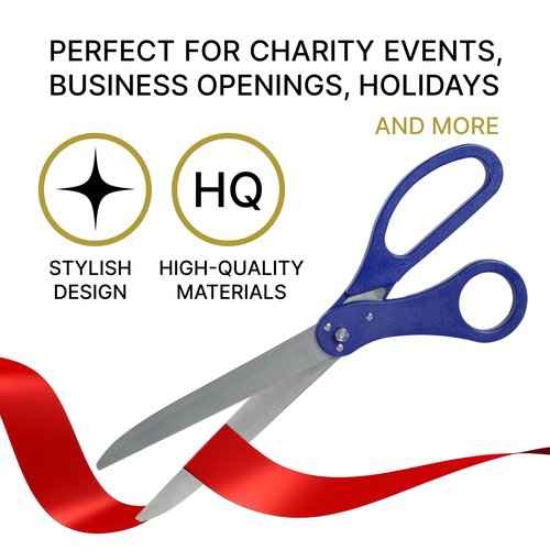 25 Inch Grand Opening Scissors Blue – Blue Scisors 25'' Giant Scissors for Ribbon Cutting Ceremony Heavy Duty Scisors Giant Ribbon Cutting for Inauguration Ceremonies & Special Events