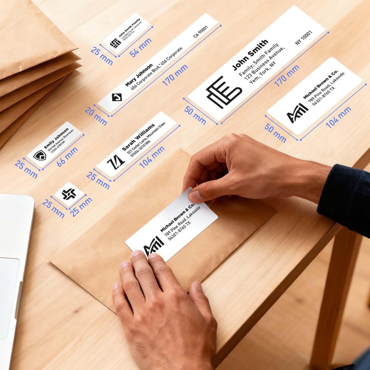 SUPVAN Personalized Address Labels - Waterproof, Highly Adhesive, 1'' X 4-1/8'' | 70 Blank Labels/Roll