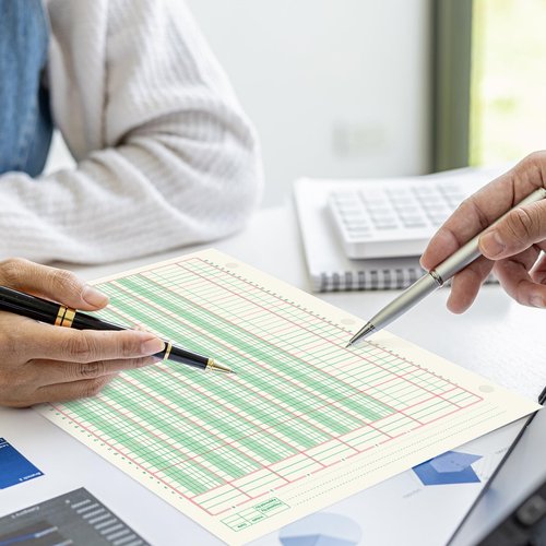 gisgfim 2 Pads 100 Sheets Columnar Analysis Pad 3 Hole Punch Accounting Ledger Book 8-1/2 x 11 Ledger Paper Pad Double Page Format Columnar Pads for Business Bookkeeping & Data(6 Column Ledger)